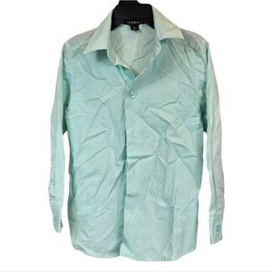 George Boys Mint Green Point Collar Long Sleeve Dress Shirt Formal Wedding Fancy